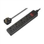 Masterplug EXS1342B Heavy-Duty 4-Socket UK Extension Lead, 2 m, 13A, Black