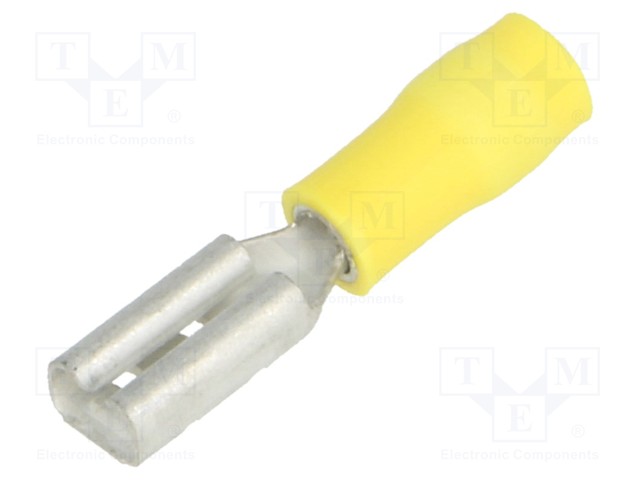FVDDF0.5-110A-8X20.jpg Terminal flat 2.8mm 0.8mm female crimped yellow x20pcs - Image 1