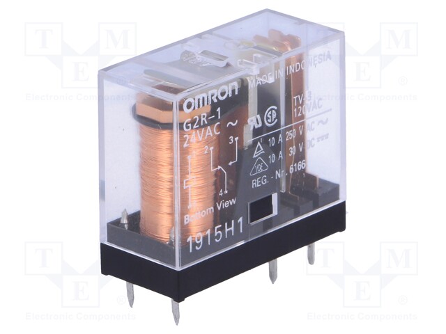 G2R-1-24AC.jpg 24VAC 10A/250VAC 10A/30VDC ELECTR. RELAY - Image 1