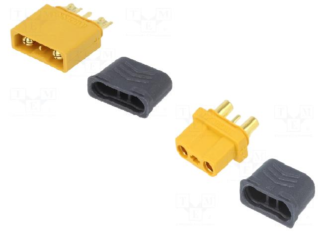 ICX301M-F.jpg DC plug supply XT30 female / male 3 PIN for cable soldered - Image 1