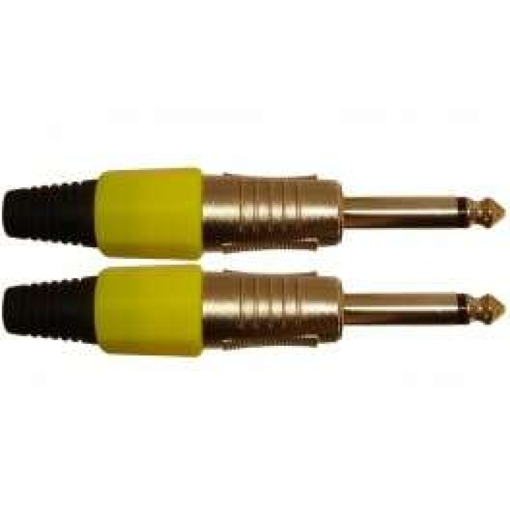 JACK6.35MALE.jpg JACK 6.35 MALE MONO YEL 2 PCS AUDIO CONNECTORS - Image 1