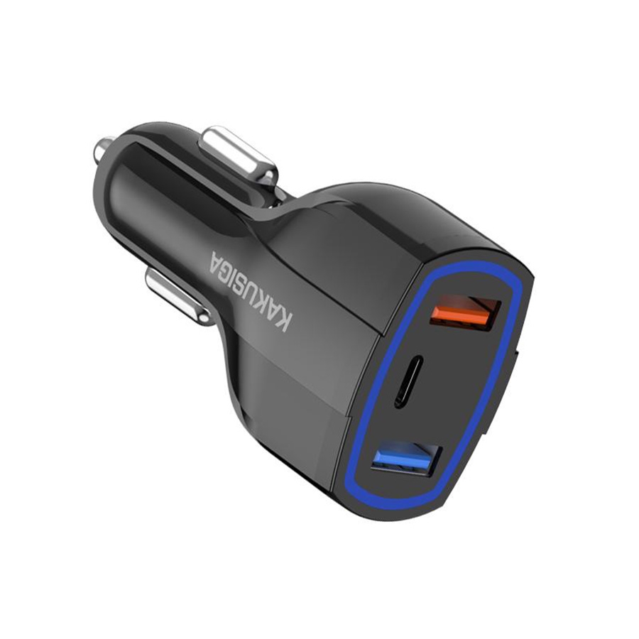 KSC-485-BL.jpg CAR CHARGER 2 USB + TYPE-C MULTI-PROTECTION - Image 1