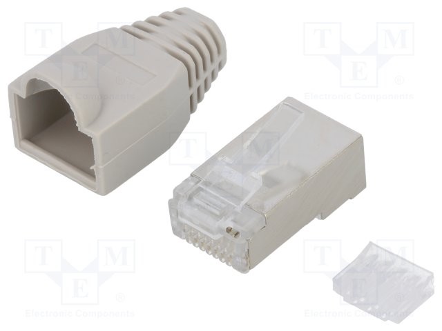 LOG-MP0021X10.jpg RJ45 Cat:6 plug shielded with protection X10PCS - Image 1
