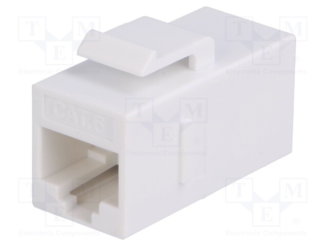 LOG-NK4012W.jpg CAT6 COUPLER KEYSTONE 8P8C WHITE - Image 1