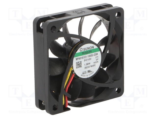 MF60151V1-G99-A.jpg Fan 12VDC 60x60x15mm 3 cables - Image 1