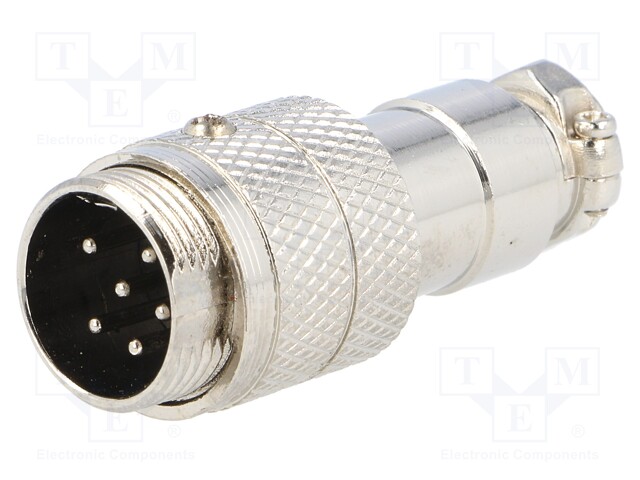 MIC346.jpg MICROPHONE 6PIN PLUG MALE FOR CABLE - Image 1
