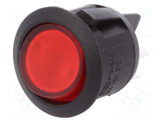 R13-244B-02-BR.jpg ROCKER SW 2 POS OFF-ON 20A/12V RED NEON LAMP - Image 1