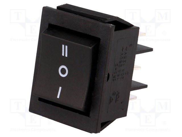 RS2032C0BK.jpg ON-OFF-ON ROCKER SWITCH 15A/250VAC BLACK - Image 1