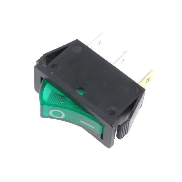 RSI1013C3GN.jpg 15A/250VAC ON/OFF ROCKER SWITCH GREEN LAMP - Image 1