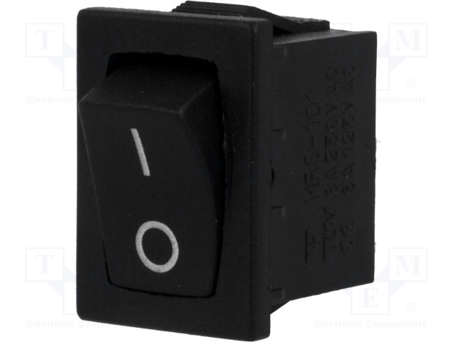 RSM101A2C3BK.jpg ROCKET SWITCH 2POS OFF-ON 3A/250V BLACK - Image 1