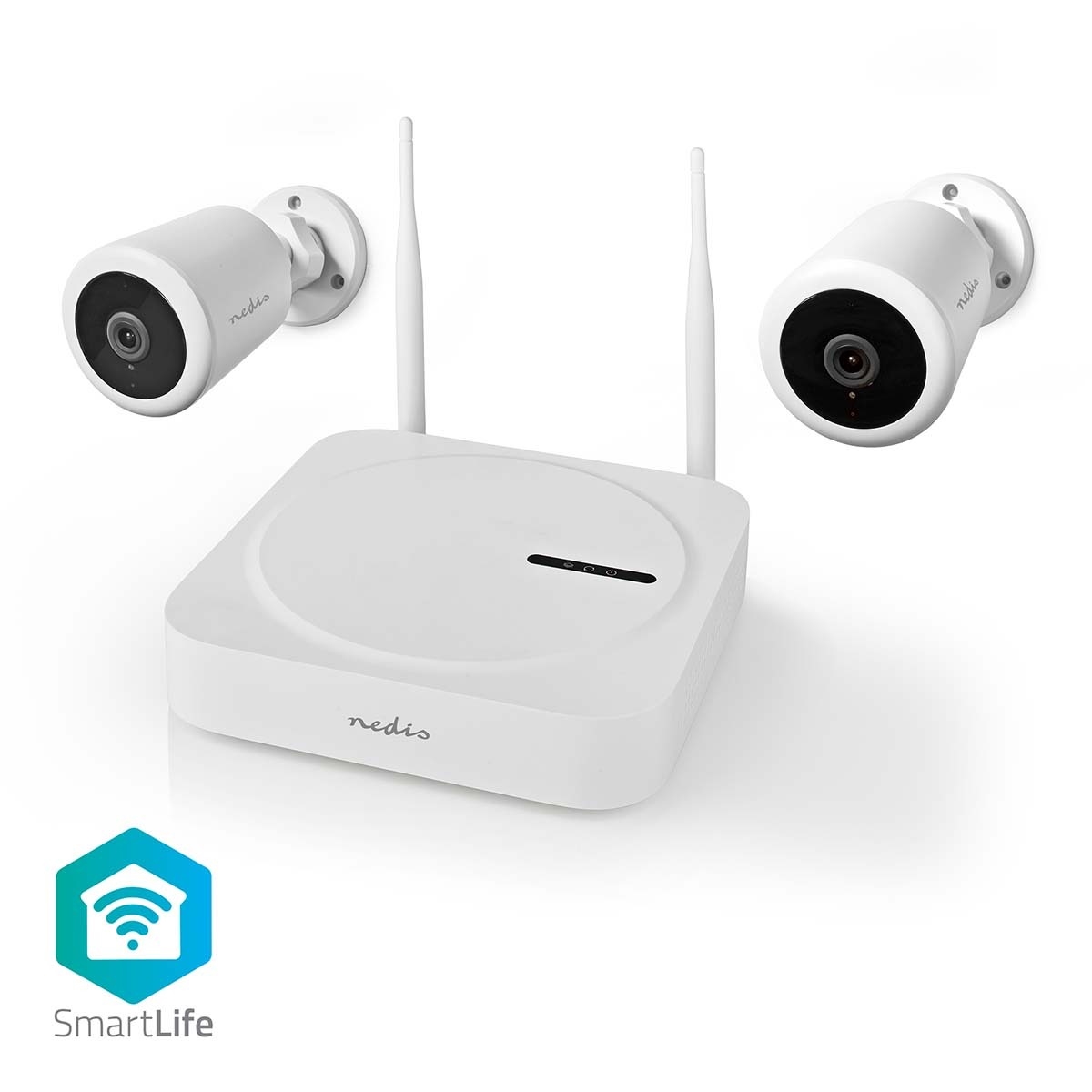 SLNVR201CWT.jpg SmartLife Wireless Camera System 2x Camera Full HD 1080p IP65 Night vision White - Image 1