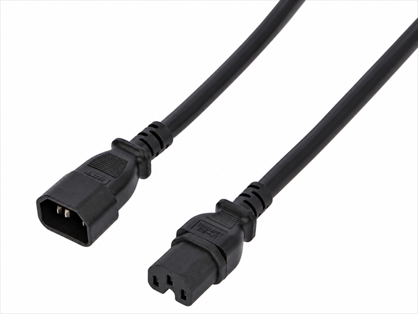 SN28-3-14-1.8BK.jpg LIAN DUNG SN28-3-14-1.8BK Power Cable, IEC C14 to IEC C15, 1.8 m - Image 1