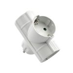 SQ-GB-01-03T Squere Schuko 1-3 Cross Adaptor