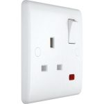 Hanlight ST4051 1-Gang Switched Socket, 13 A, Neon Indicator - Image 2