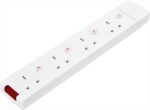 Masterplug SWG4-MP 4-Way Switched UK Extension Socket, 13 A