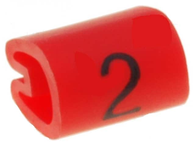 TE-05811202X10.jpg Markers for cables and wires Label symbol: 2 PVC red x10pcs - Image 1