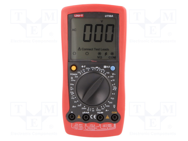 UT58A.jpg Digital multimeter LCD 1999 2-3x/s VDC: 200m/2/20/200/1000V - Image 1