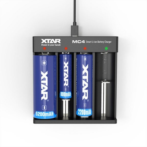 XTAR MC4 4-Slot Micro-USB Li-ion Battery Charger