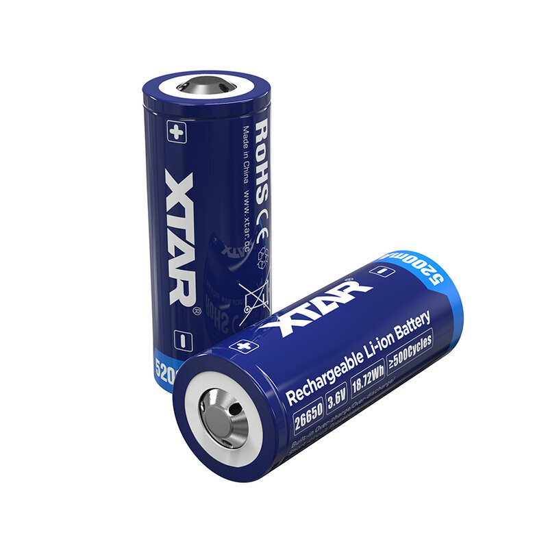 XTAR26650-5200.jpg Li-ion 3.6v 5200mAh 18.72WH rechargble battery - Image 1