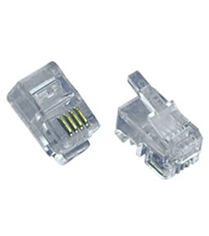 YH4-402-20P.jpg YH4-402 4P4C RJ10 Handset Telephone Plugs, Pack of 20 - Image 1