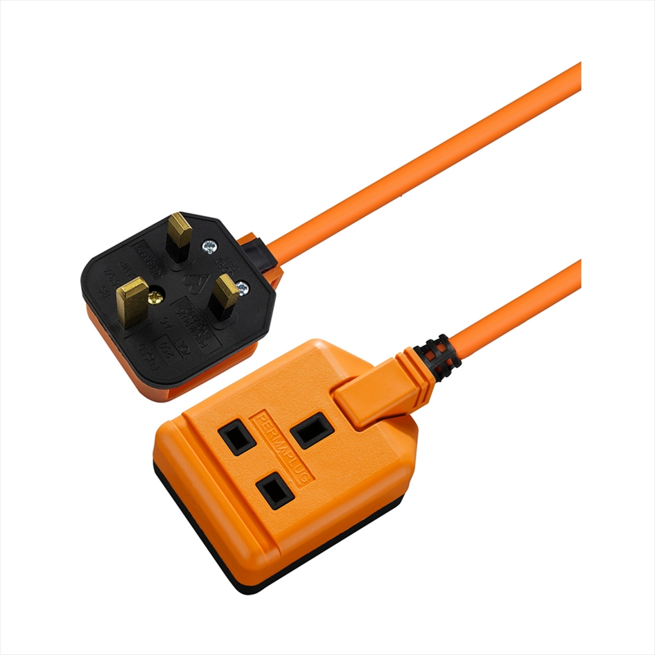 EXS13110O.jpg Masterplug EXS13110O Heavy-Duty Extension Lead, 1 UK Socket, 10 m, 13A, Orange - Image 1