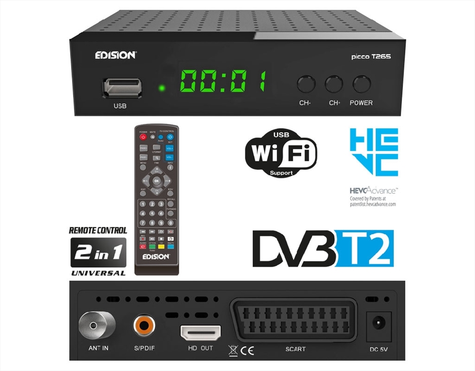 PICCOT265.jpg DIGITAL TERRESTRIAL RECEIVER DVB-T2 H.265/HEVC - Image 1