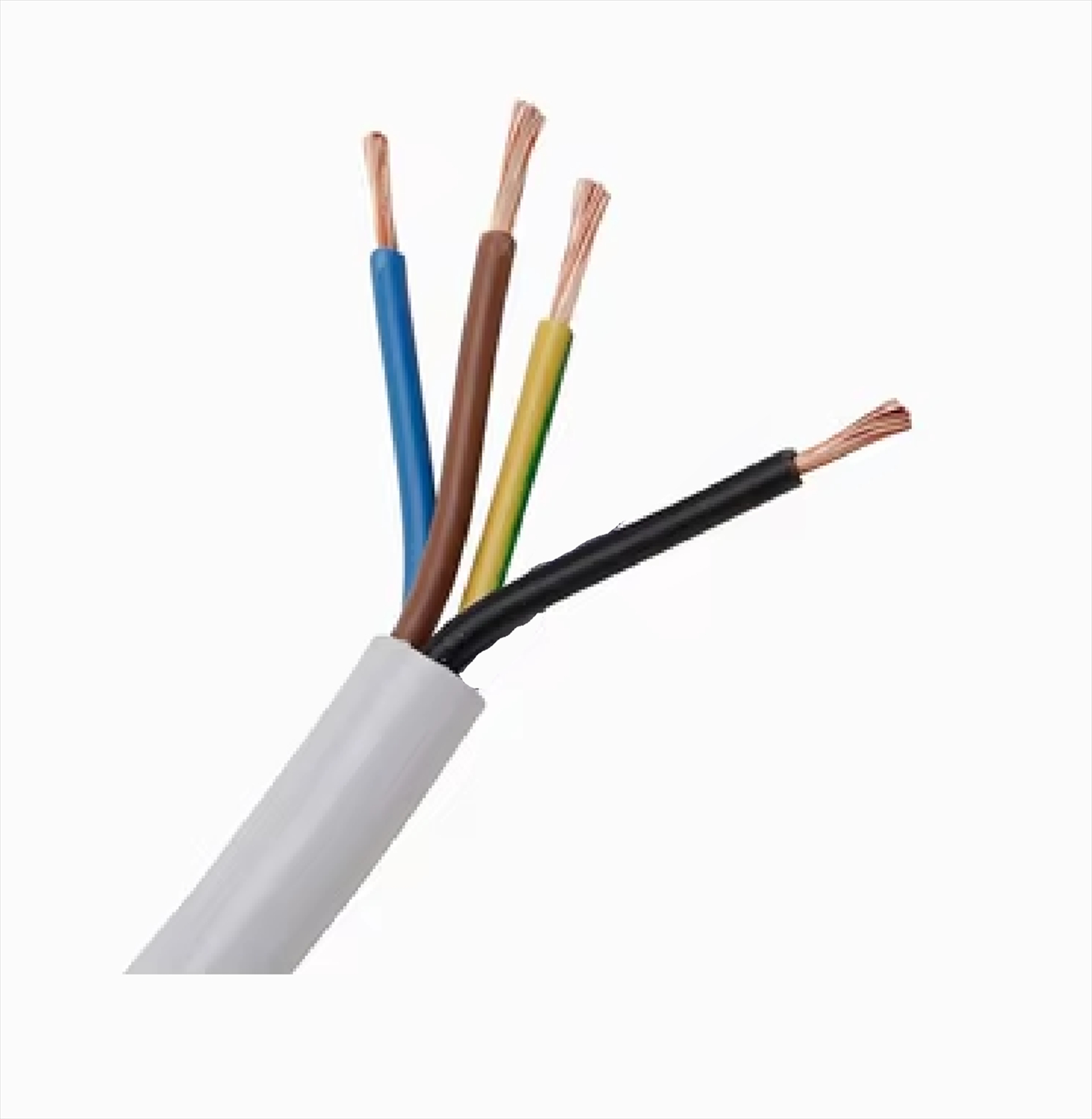 PVC4X1.0WHX1M.jpg PVC 4X1.0MM power cable white X1meter - Image 1