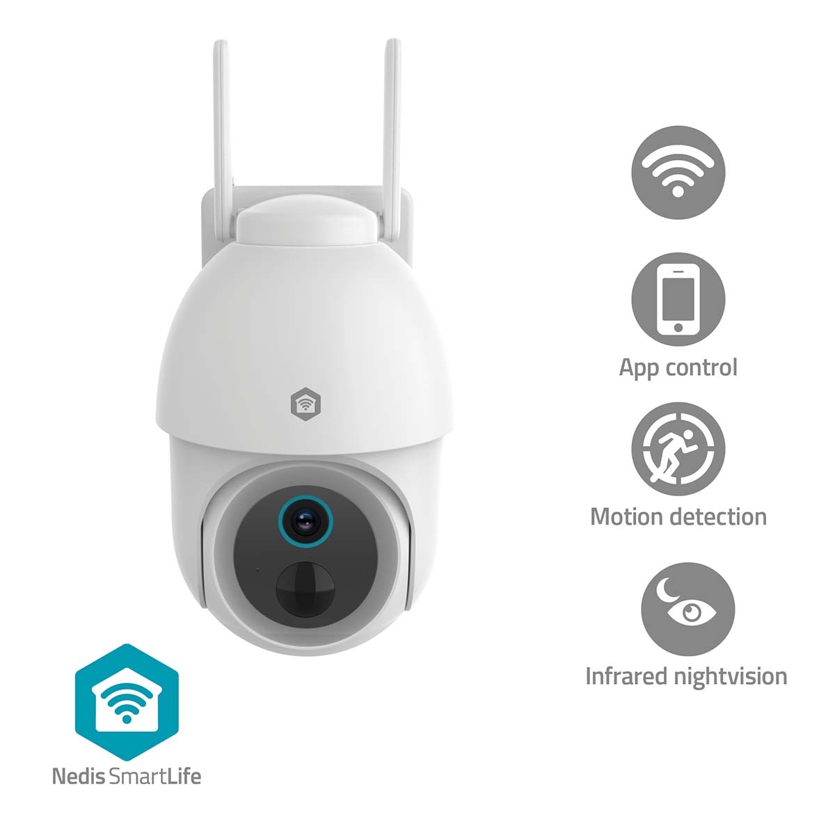 WIFICBO51WT.jpg SmartLife Outdoor Camera Spotlight 3MP Full HD 1296p Pan tilt IP65 Motion sensor Night vision - Image 1