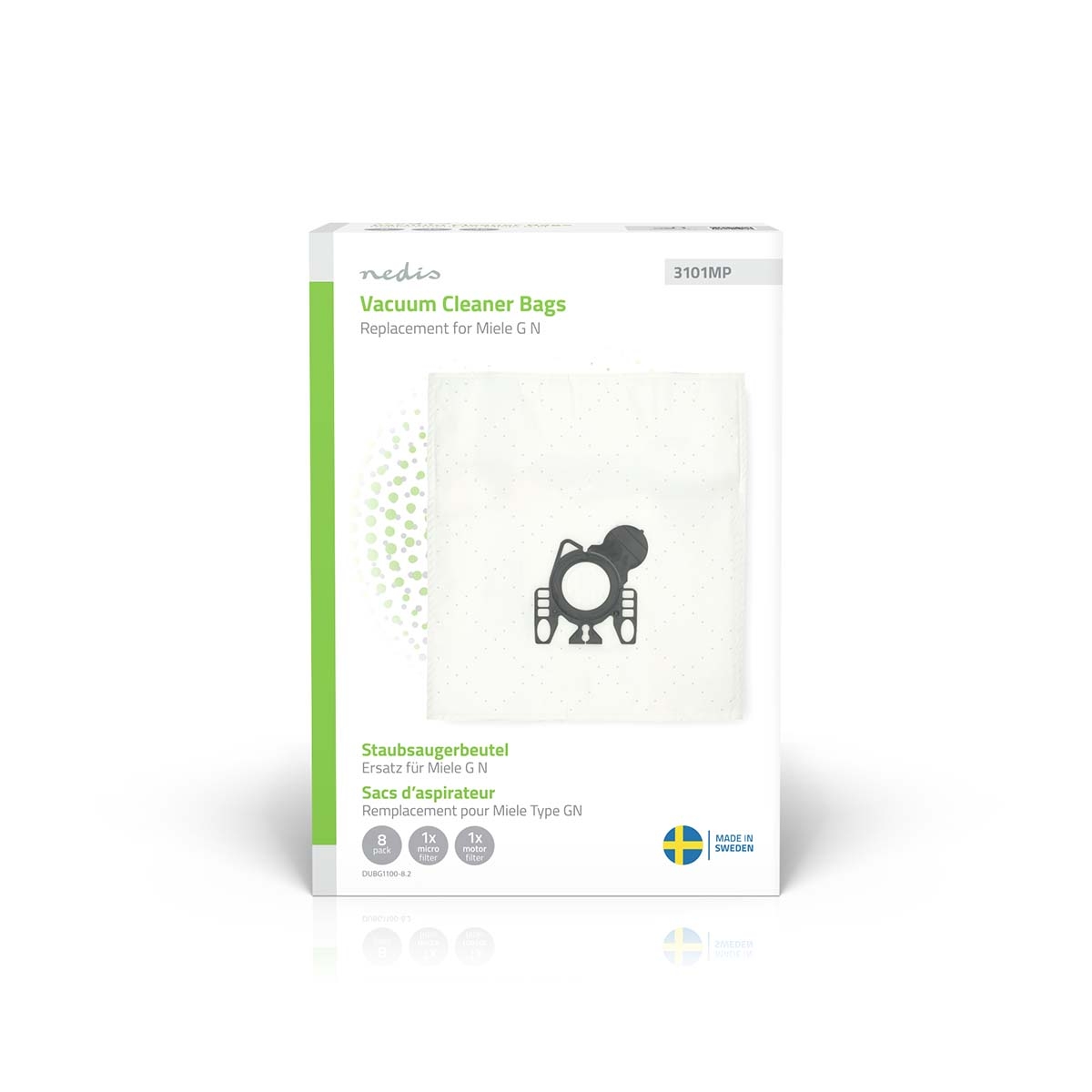 DUBG1100-8.2.jpg VACUUM CLEANER BAG 8 PCS SYNTHETIC MIELE G N WHITE - Image 1