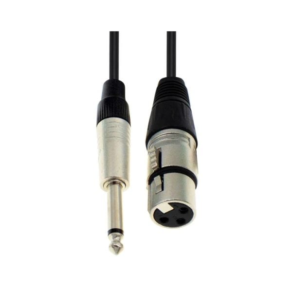 XC0026 6.35 mm Mono Male to 3-Pin XLR Female Audio Cable, 10 m