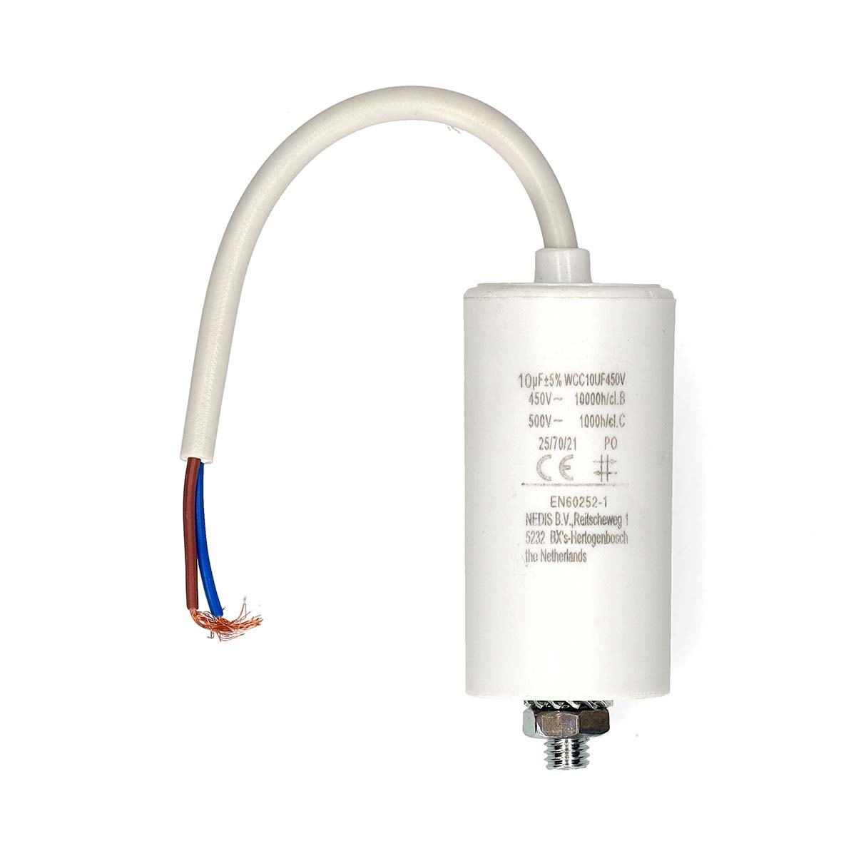 WCC10UF450V.jpg 10MF MOTOR RUN CAPACITOR WITH CABLES - Image 1