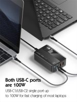 LDNIO A4809C Desktop USB Charger, 100 W, 2 USB-C and 2 USB-A, Digital Display - Image 2