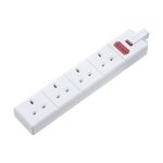 Masterplug ELS134W-01 4-Way Trailing Socket, 13A