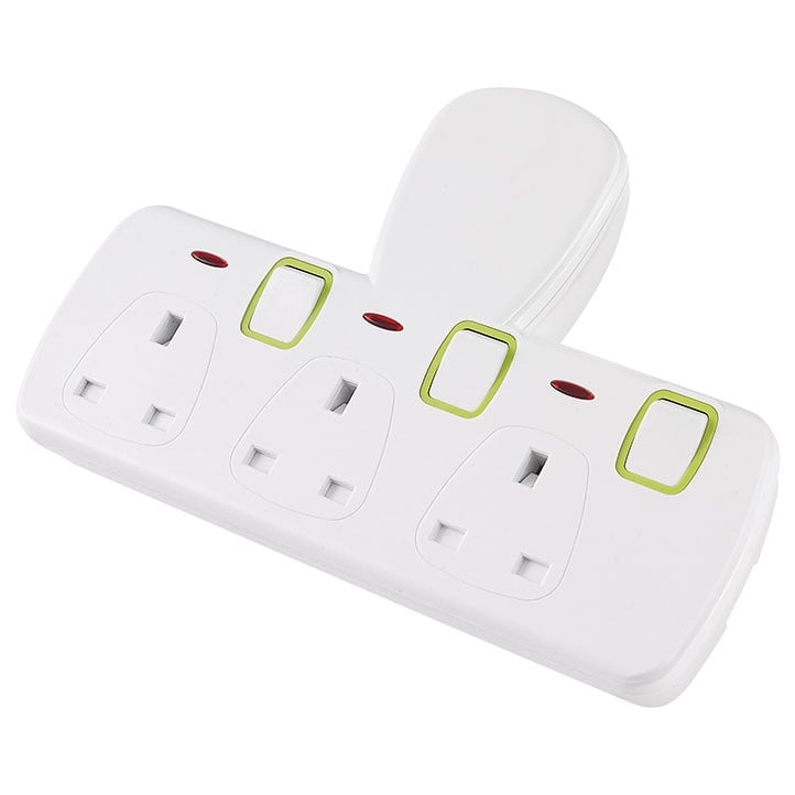 PPE3W.jpg Power Link PPE3W 3-Way Plug Adapter, UK, 13A, Individually Switched - Image 1