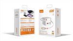 LDNIO Q10 GaN USB Charger, 65 W, Built-In USB-C Cable, Silver - Image 3